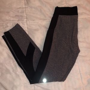 grey w/ black lululemon leggings size 6